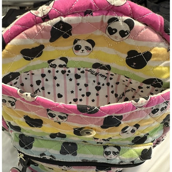 Luv Betsey Panda Bear Backpack Quilted Rainbow Stripes by Betsy Johnson - Picture 11 of 16
